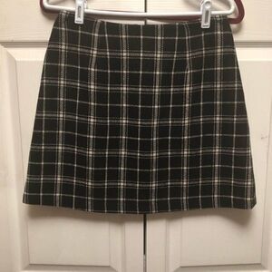 Vintage Express Preppy Plaid Wool Mini Skirt